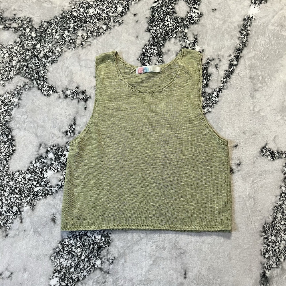 Free People Beach Knit Sweater Top Womens Size Small Light Green Cotton Blend